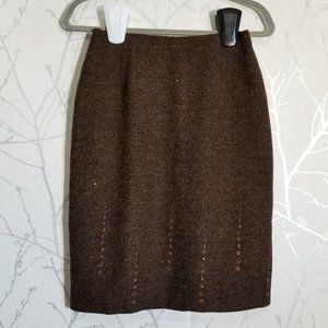 Steilmann Coordinates VTG Brown Sparkle Tweed Pencil Skirt